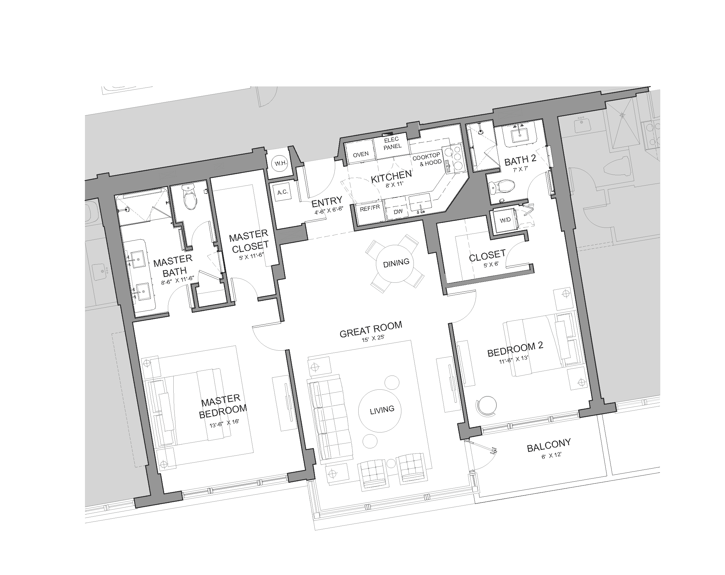 Floor plan layout diagram for B